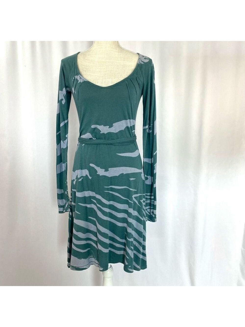 Revolve, Gypsy O5, Long Sleeve Dress Soft T-Shirt Mini Teal & Blue Women’s S